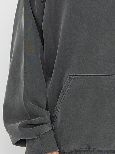 Men's 100% Cotton Washed, Distressed, Vintage Casual Logo Hooded Sweatshirt