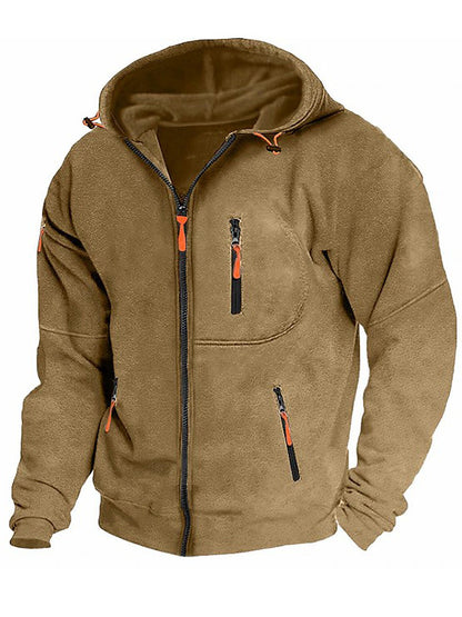Men's Zipper Pocket Sports Outdoor Daily Casual Hoodies Sweatshirts