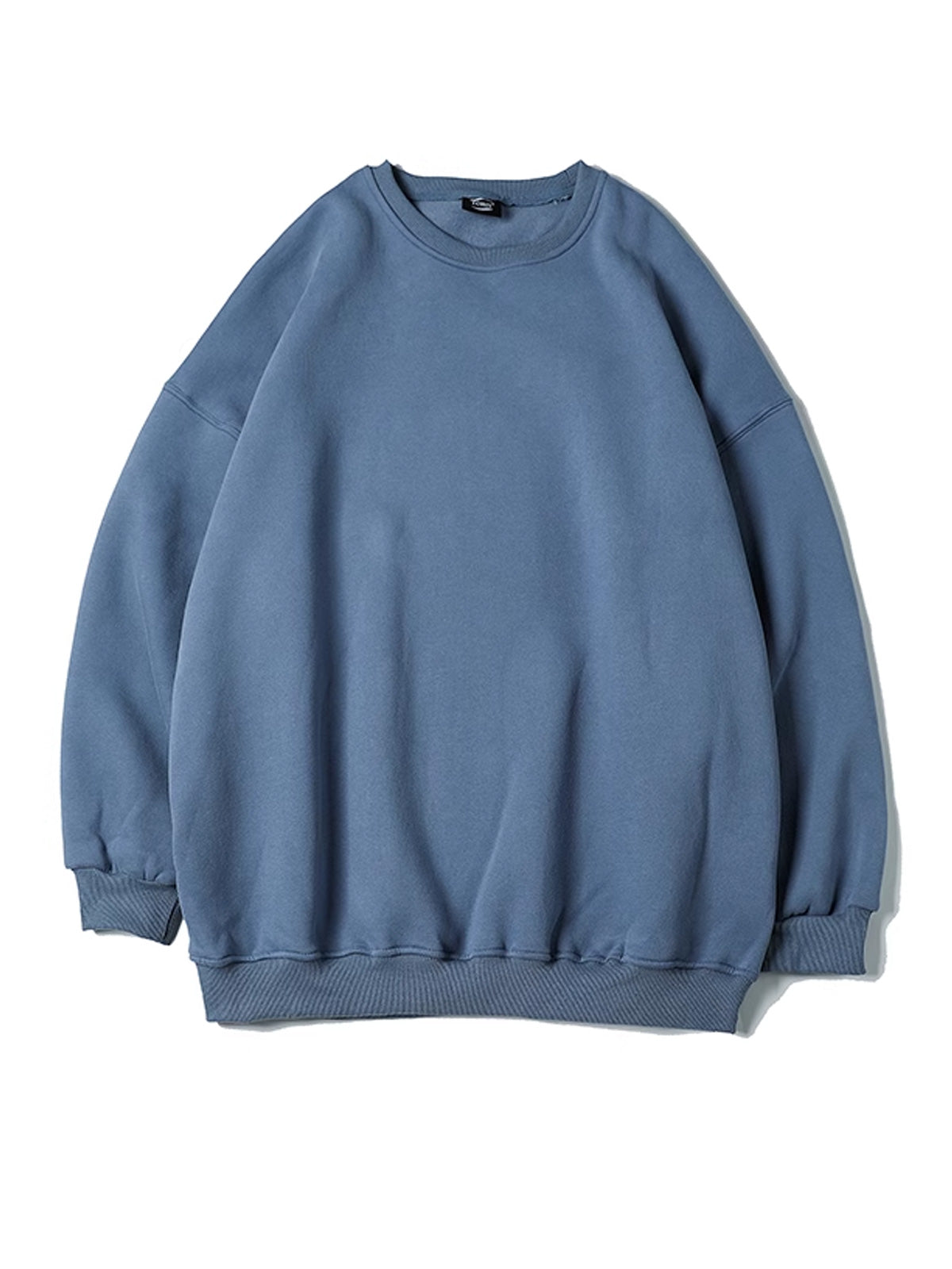 Men's round neck solid color casual and comfortable long-sleeved sweatshirt