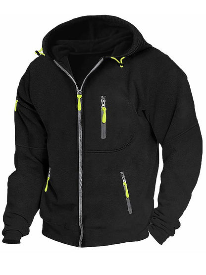Men's Zipper Pocket Sports Outdoor Daily Casual Hoodies Sweatshirts