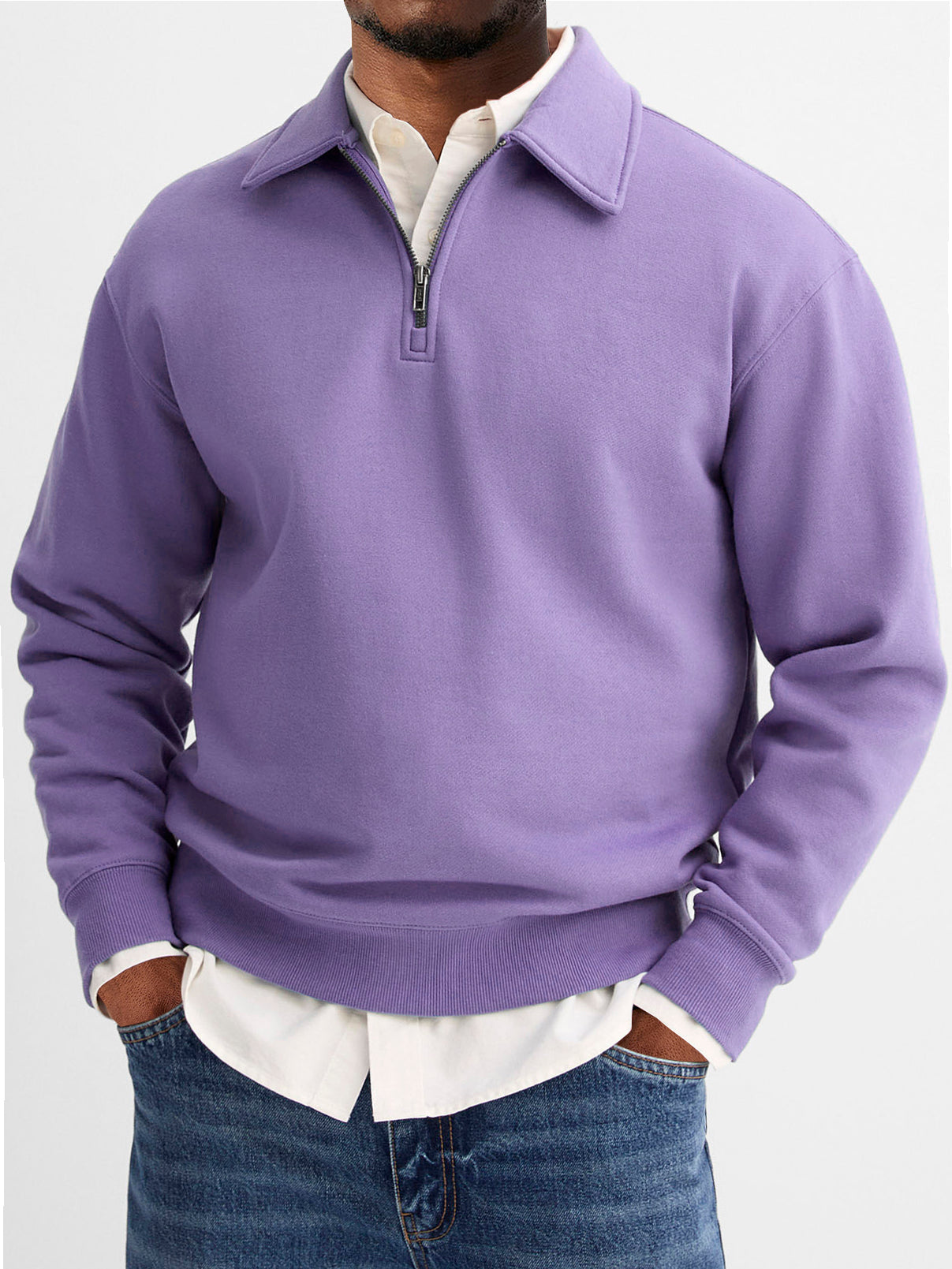 Men's Quarter Zip Lapel Casual And Comfortable Everyday Sweatshirt