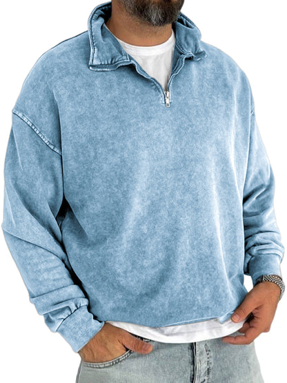 Men's Retro Half-zip Casual Everyday Sweatshirt