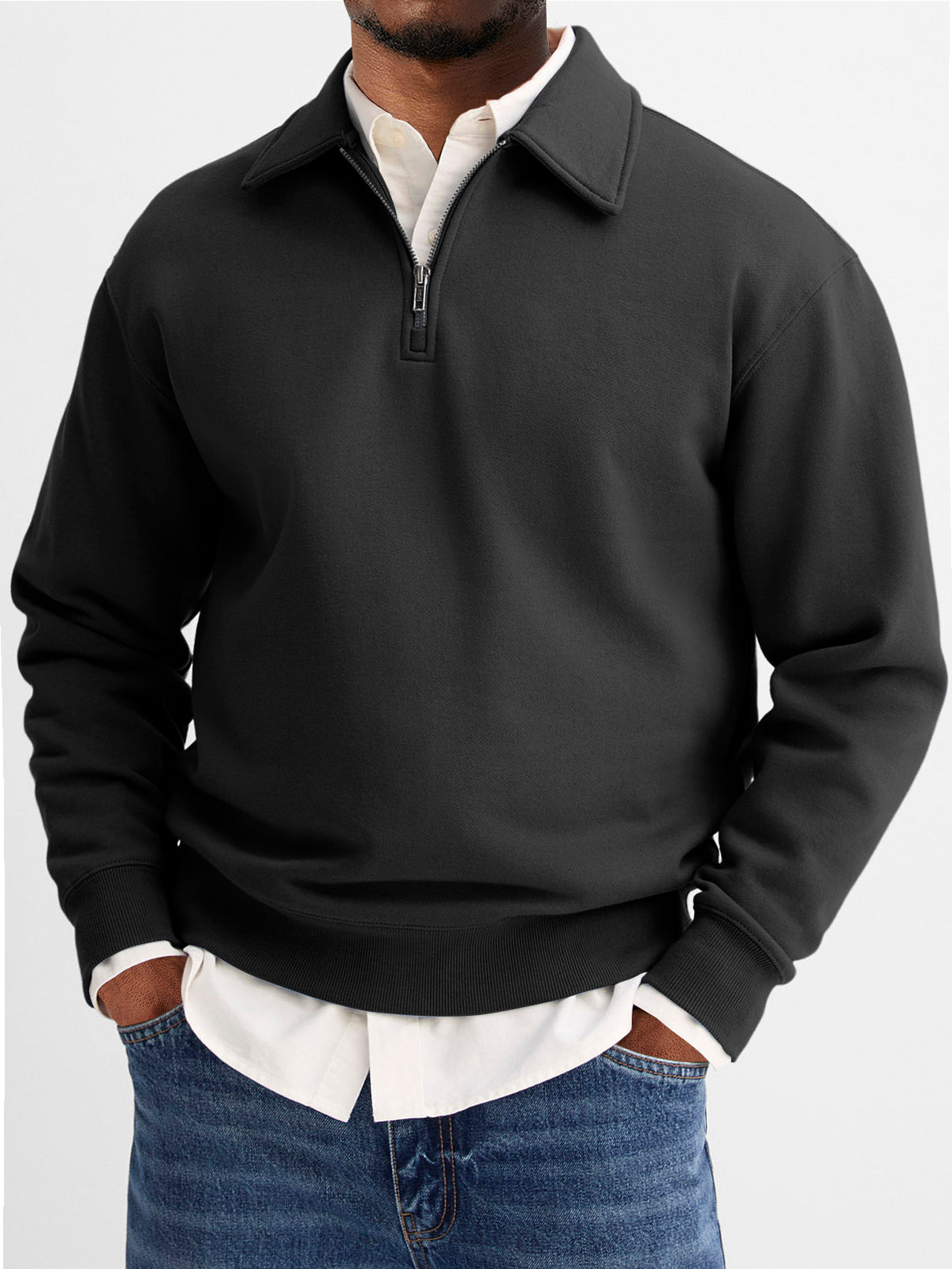 Men's Quarter Zip Lapel Casual And Comfortable Everyday Sweatshirt