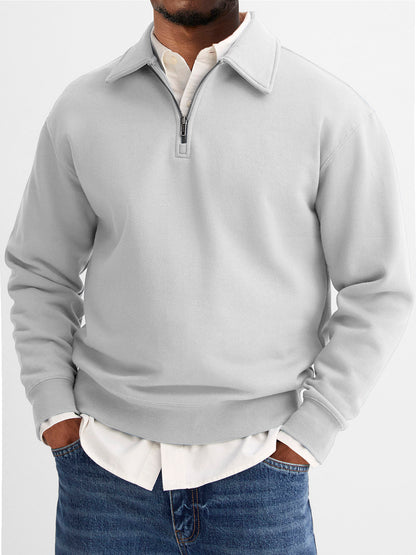 Men's Quarter Zip Lapel Casual And Comfortable Everyday Sweatshirt