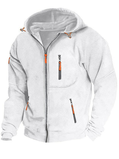 Men's Zipper Pocket Sports Outdoor Daily Casual Hoodies Sweatshirts