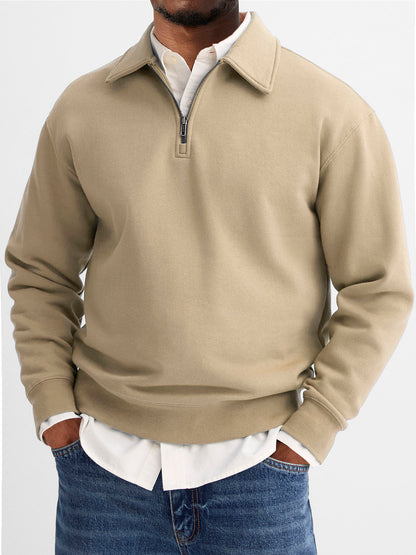 Men's Quarter Zip Lapel Casual And Comfortable Everyday Sweatshirt