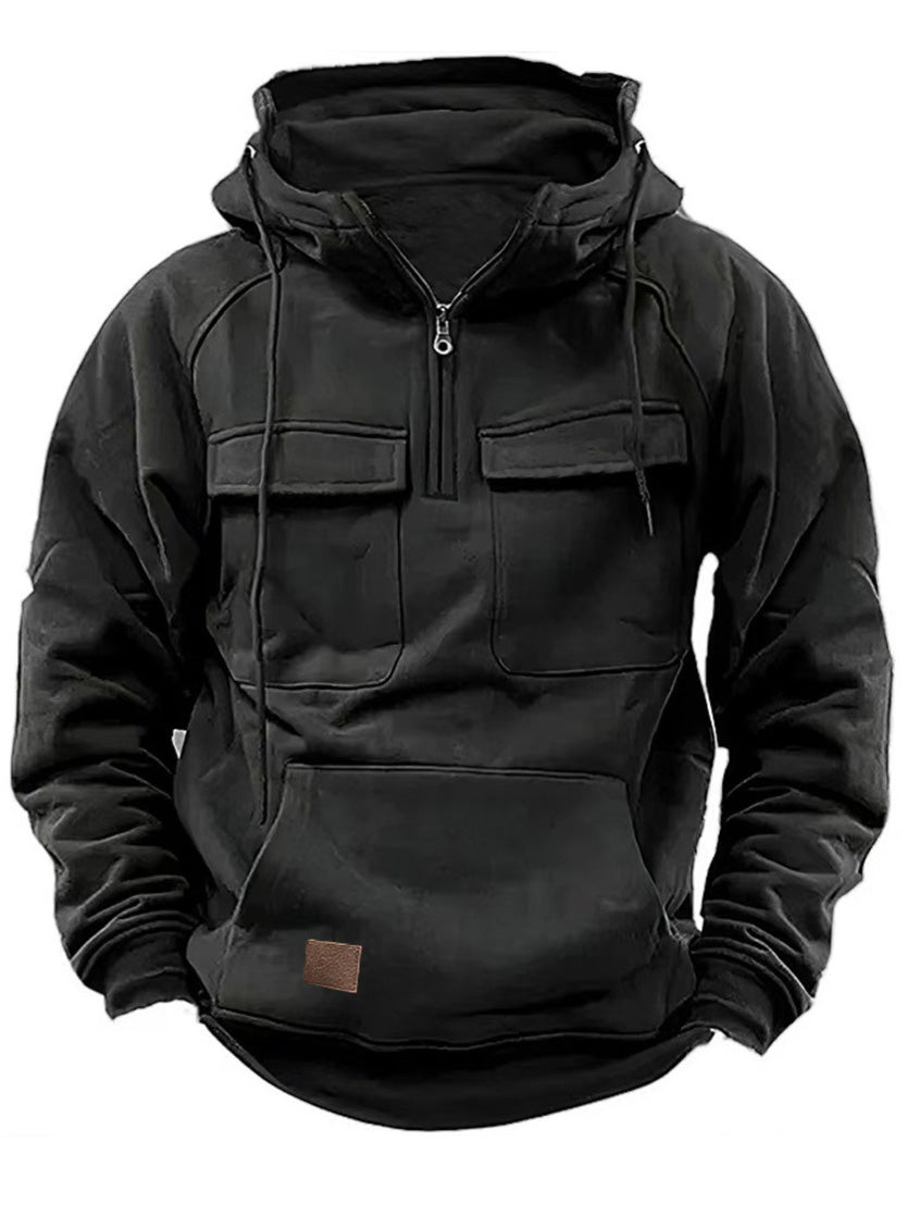 Men's Casual Zip Double Pockets Hoodie