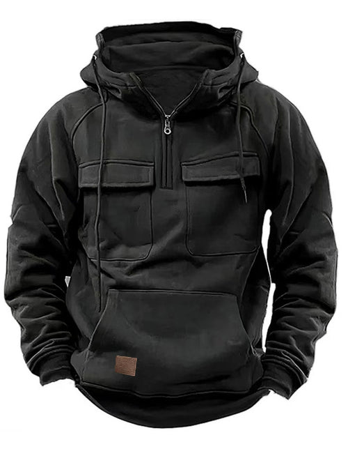 Men's Casual Zip Double Pockets Hoodie