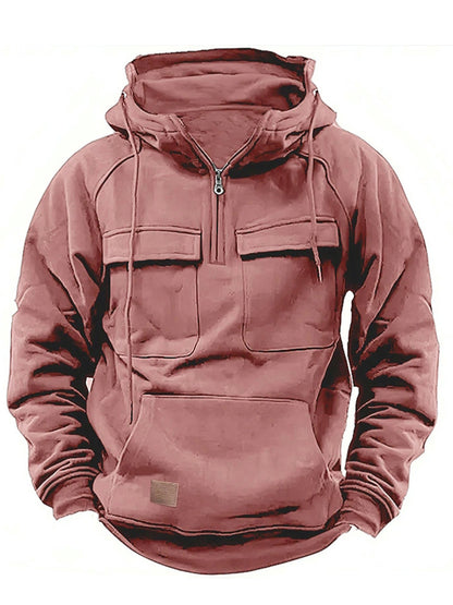 Men's Casual Zip Double Pockets Hoodie