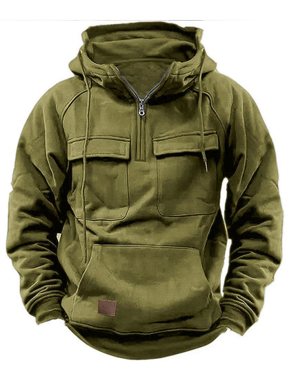 Men's Casual Zip Double Pockets Hoodie