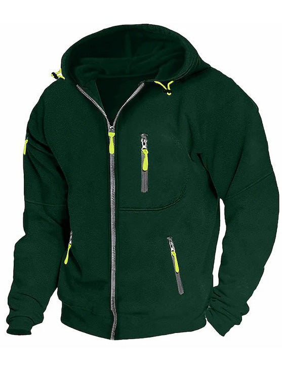 Men's Zipper Pocket Sports Outdoor Daily Casual Hoodies Sweatshirts