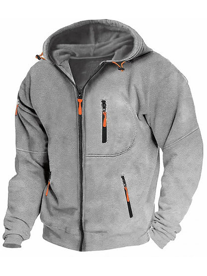 Men's Zipper Pocket Sports Outdoor Daily Casual Hoodies Sweatshirts