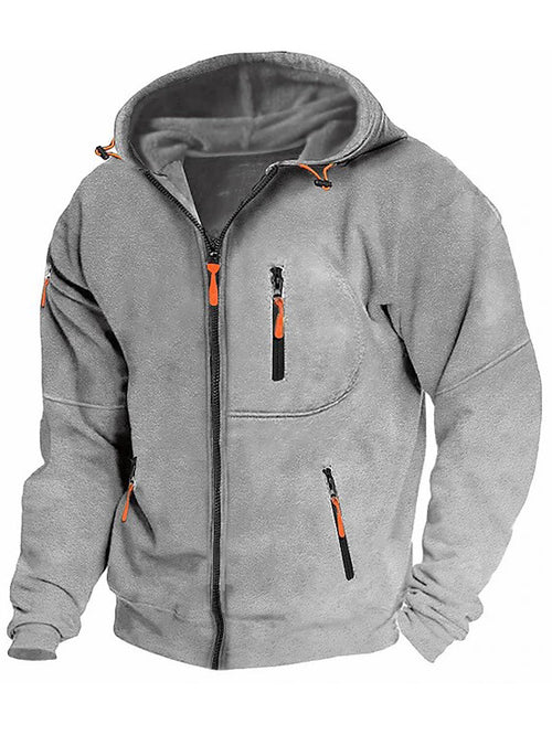 Men's Zipper Pocket Sports Outdoor Daily Casual Hoodies Sweatshirts