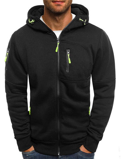 Men's Zipper Pocket Sports Outdoor Daily Casual Hoodies Sweatshirts