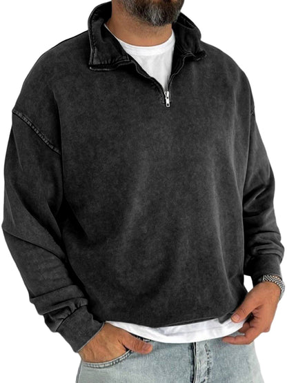 Men's Retro Half-zip Casual Everyday Sweatshirt