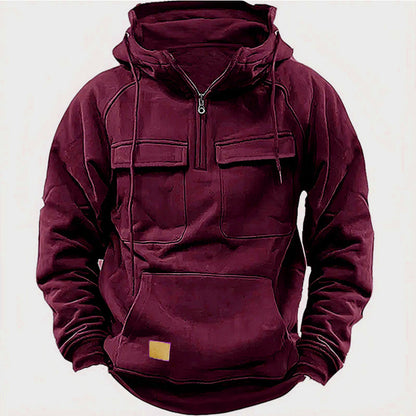 Men's Casual Zip Double Pockets Hoodie