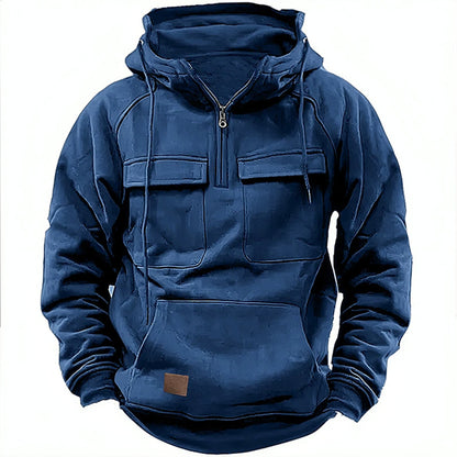 Men's Casual Zip Double Pockets Hoodie