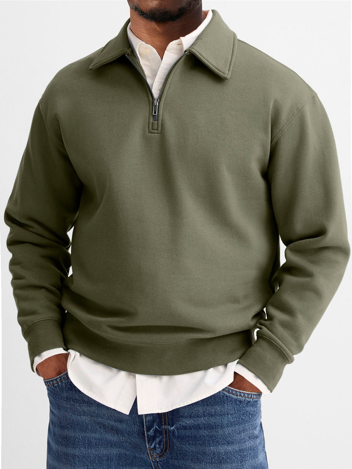 Men's Quarter Zip Lapel Casual And Comfortable Everyday Sweatshirt
